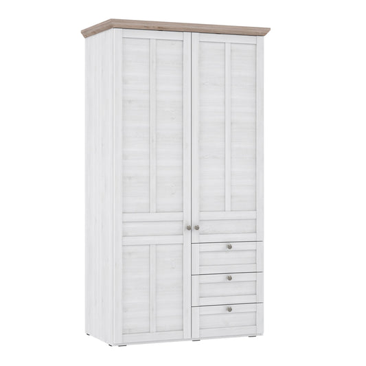 Cote | Furniture Iloppa Wardrobe, 2 Door  - Snowy Oak & Oak Illopa, Wardrobes 801tiqs823-j99