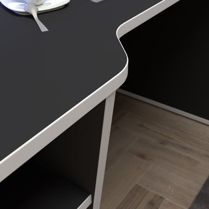 Cote | Furniture Tezaur Gaming Desk with LED - Black & White Tezaur, Gaming Furniture 801tzrb211b3-m240