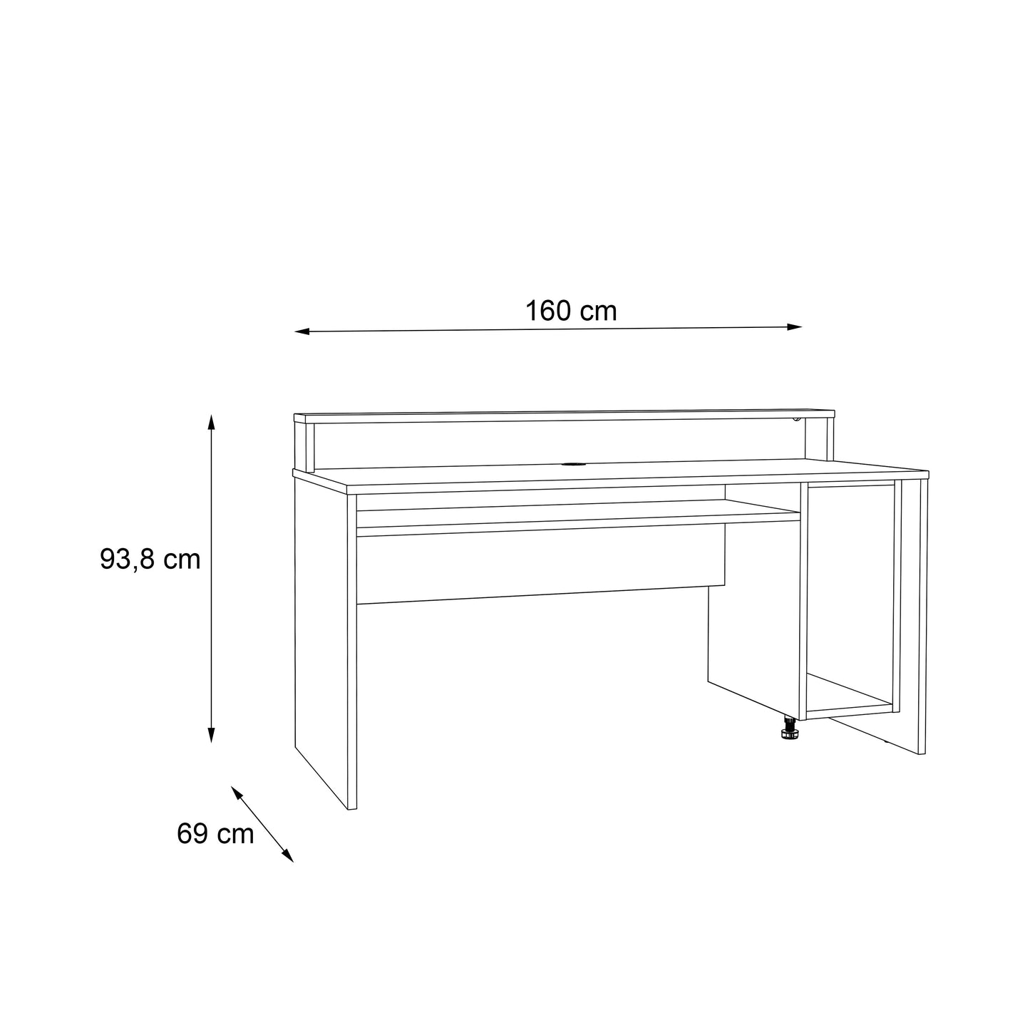 Cote | Furniture Tezaur Gaming Desk with LED - Black & Orange  Tezaur, Gaming Furniture 801tzrb212b3-c913