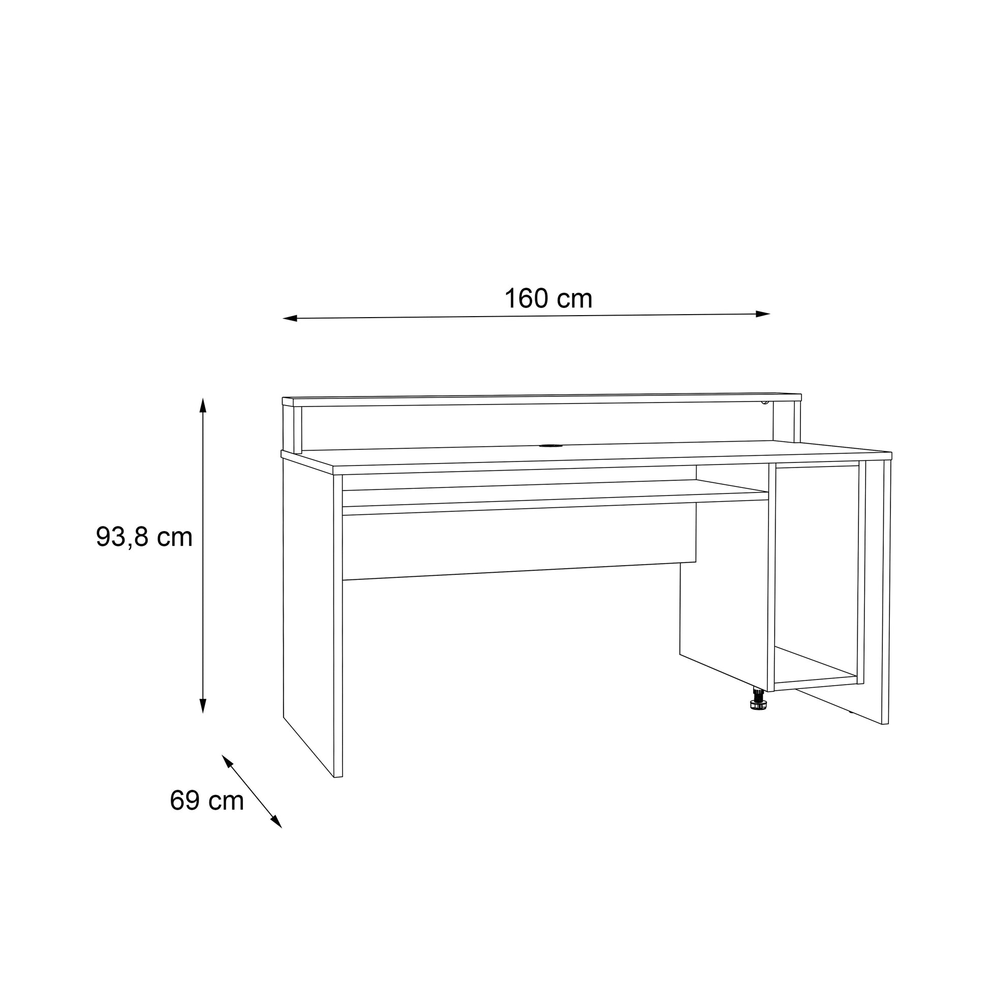 Cote | Furniture Tezaur Gaming Desk with LED - Black & Orange  Tezaur, Gaming Furniture 801tzrb212b3-c913