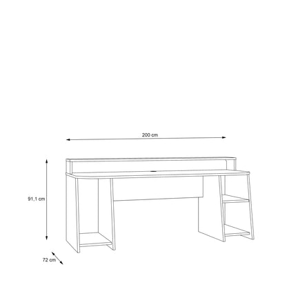 Cote | Furniture Tezaur Gaming Desk with Blue LED - Black Tezaur, Gaming Furniture 801tzrb215b3-z113