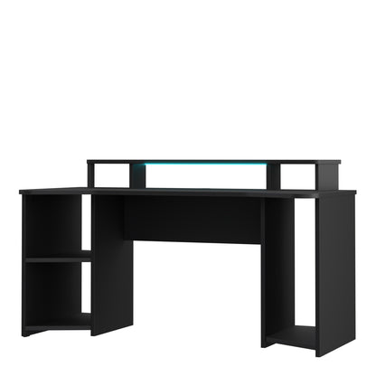 Cote | Furniture Tezaur Gaming Desk with LED - Black Tezaur, Gaming Furniture 801tzrb221b3-z113