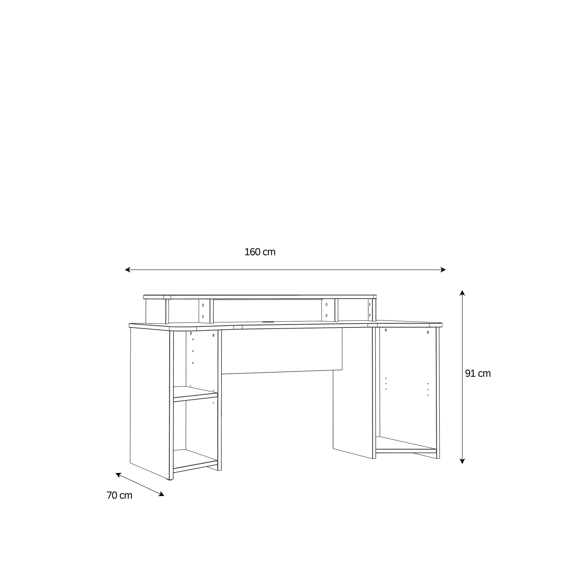 Cote | Furniture Tezaur Gaming Desk with LED - Black Tezaur, Gaming Furniture 801tzrb221b3-z113