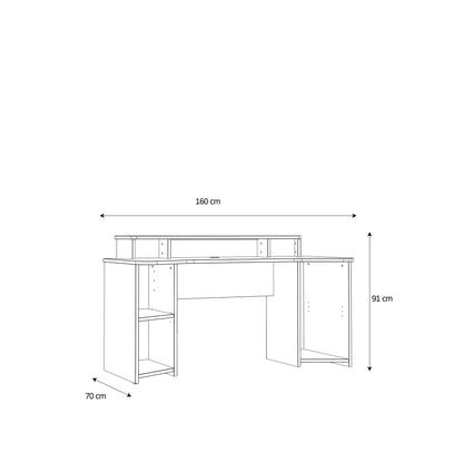 Cote | Furniture Tezaur Gaming Desk with LED - Black Tezaur, Gaming Furniture 801tzrb221b3-z113