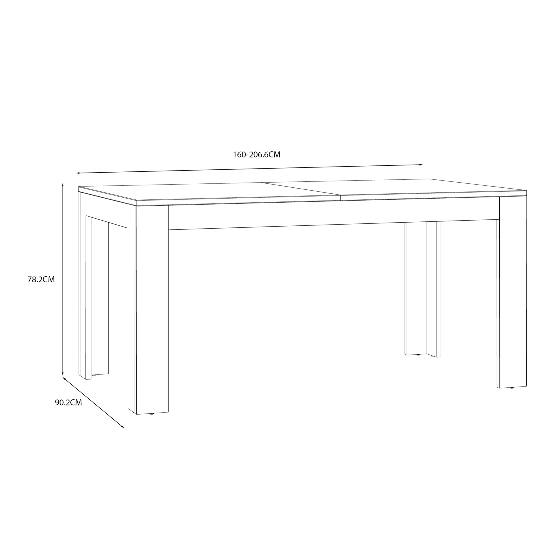 Cote | Furniture Bohol 4-6 Seater Extending Dining Table - Oak/Navy Bohol, Dining Tables 801xelt161-m348