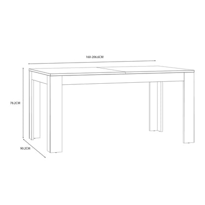 Cote | Furniture Bohol 4-6 Seater Extending Dining Table - Oak/Navy Bohol, Dining Tables 801xelt161-m348