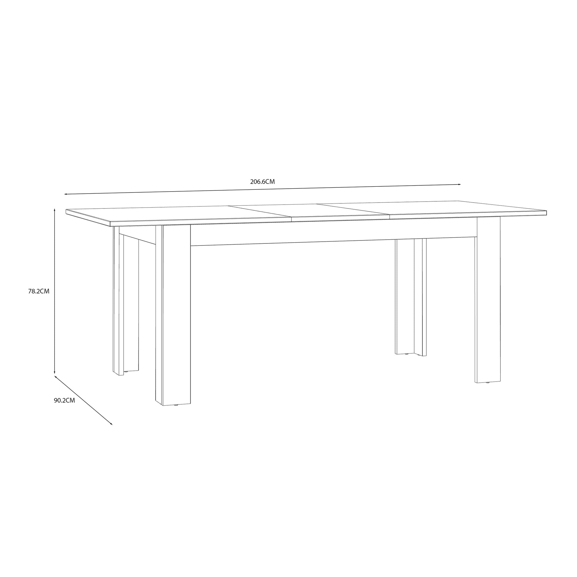 Cote | Furniture Bohol 4-6 Seater Extending Dining Table - Oak/Navy Bohol, Dining Tables 801xelt161-m348