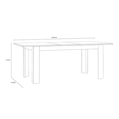 Cote | Furniture Bohol 4-6 Seater Extending Dining Table - Oak/Navy Bohol, Dining Tables 801xelt161-m348