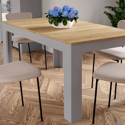 Cote | Furniture Bohol 4-6 Seater Extending Dining Table - Oak/Grey Bohol, Dining Tables 801xelt161-m478