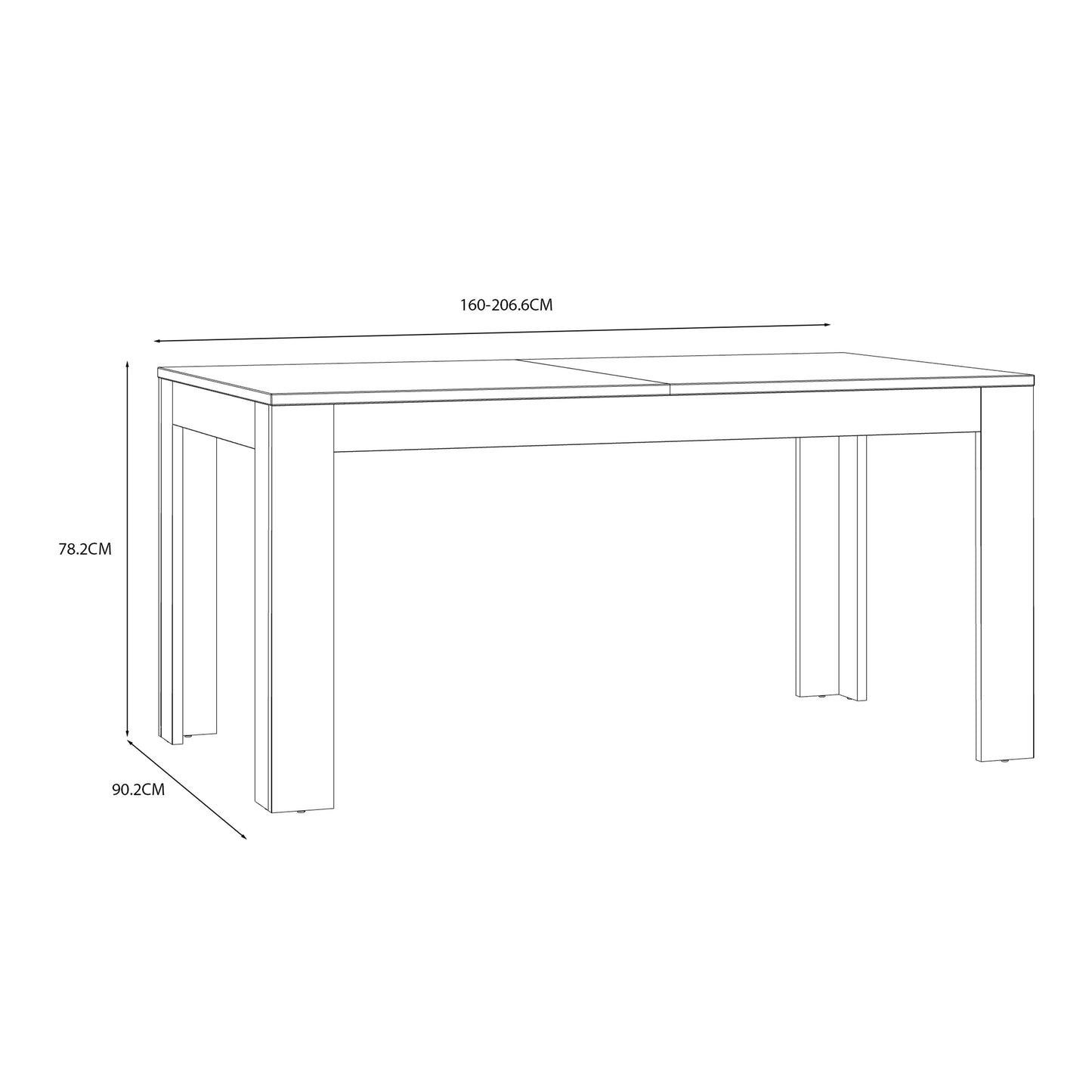 Cote | Furniture Bohol 4-6 Seater Extending Dining Table - Oak/Grey Bohol, Dining Tables 801xelt161-m478