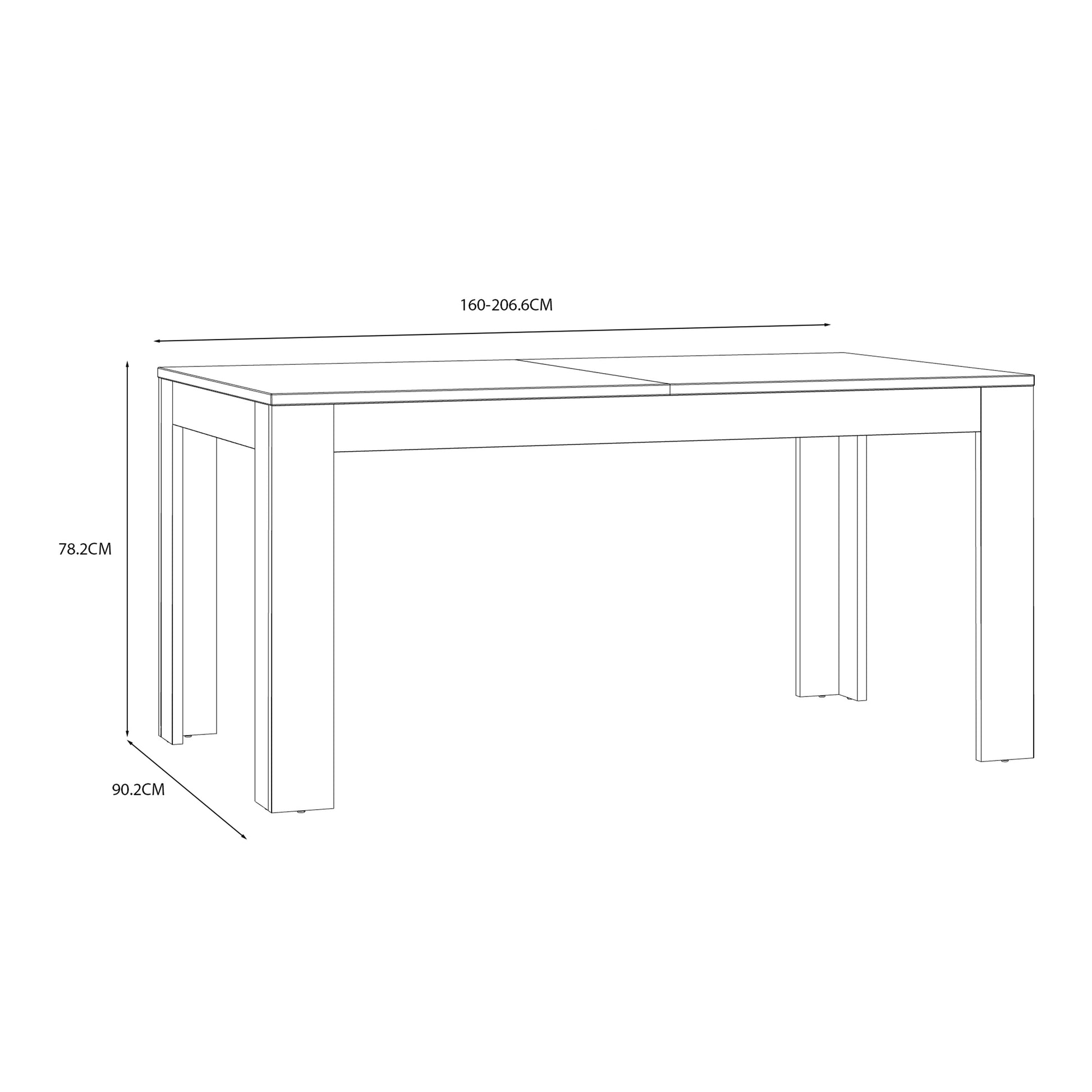 Cote | Furniture Bohol 4-6 Seater Extending Dining Table - Oak/Grey Bohol, Dining Tables 801xelt161-m478