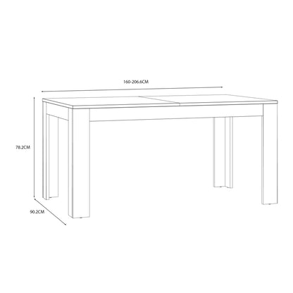 Cote | Furniture Bohol 4-6 Seater Extending Dining Table - Oak/Grey Bohol, Dining Tables 801xelt161-m478