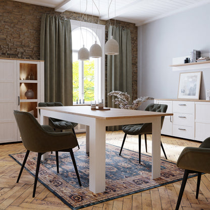 Cote | Furniture Bohol 4-6 Seater Extending Dining Table - Oak/White Bohol, Dining Tables 801xelt161-m482