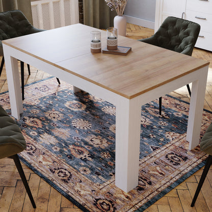 Cote | Furniture Bohol 4-6 Seater Extending Dining Table - Oak/White Bohol, Dining Tables 801xelt161-m482