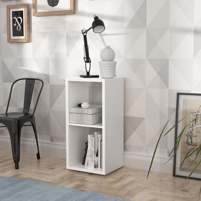 Cote | Furniture Mauro 1 Shelf Cube Storage Unit - White Mauro, Shelving 801mxxr111-120