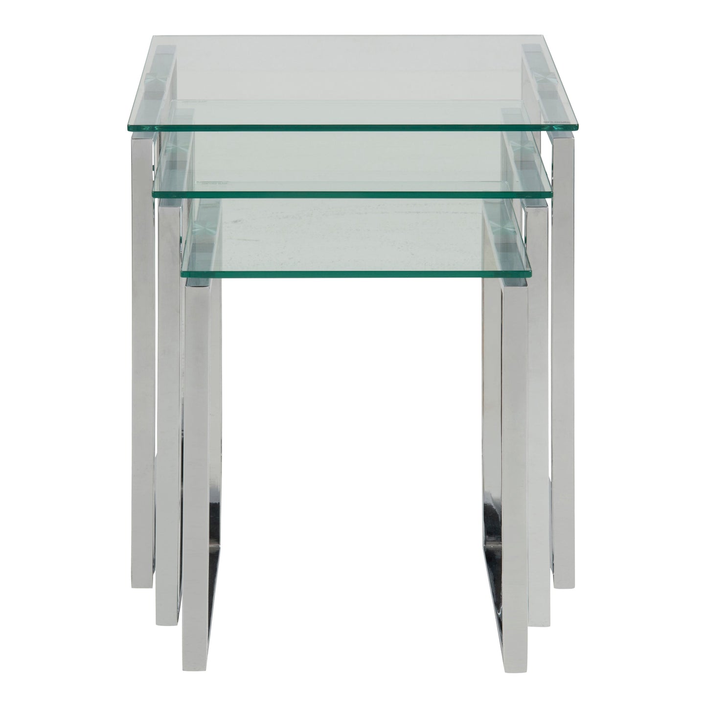 Cote | Furniture Katrine Nest of Tables with Glass Top - Chrome (Set of 3) Katrine, Nest of Tables 90A0000051092