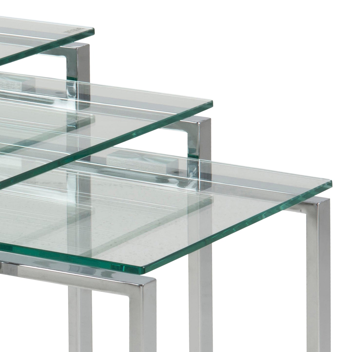 Cote | Furniture Katrine Nest of Tables with Glass Top - Chrome (Set of 3) Katrine, Nest of Tables 90A0000051092