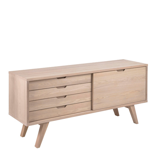 Cote | Furniture A-Line Sideboard 4 Drawer + Sliding Door - White Oak A-Line, Sideboards 90A0000060578