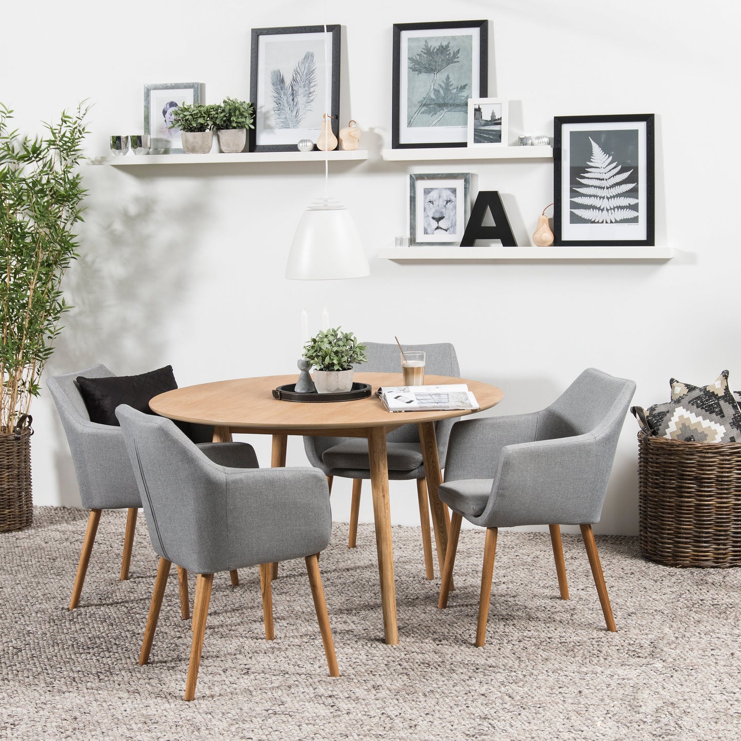 Cote | Furniture Nagano 4 Seater Dining Table, Round - Oak Nagano, Dining Tables 90A0000062687