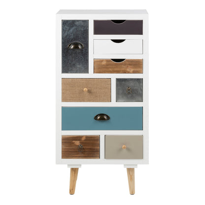 Cote | Furniture Thais Chest of Drawers, 9 Drawers - White Shabby Chic / Multi Coloured Thais, Chest of Drawers 90A0000063372