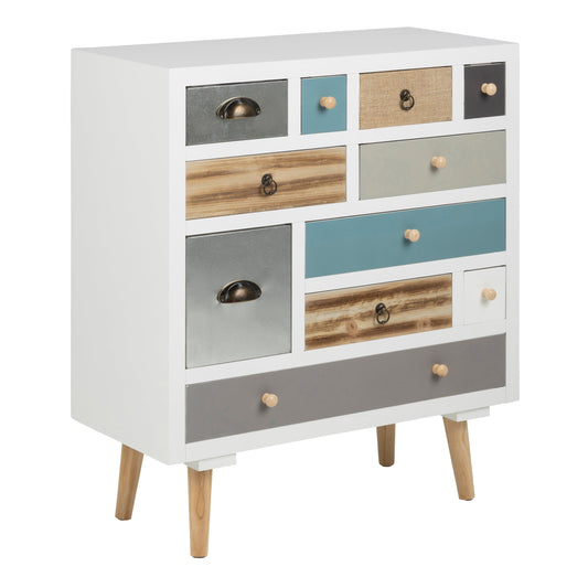 Cote | Furniture Thais Chest of Drawers, 11 Drawers - White Shabby Chic / Multi Coloured Thais, Chest of Drawers 90A0000063374