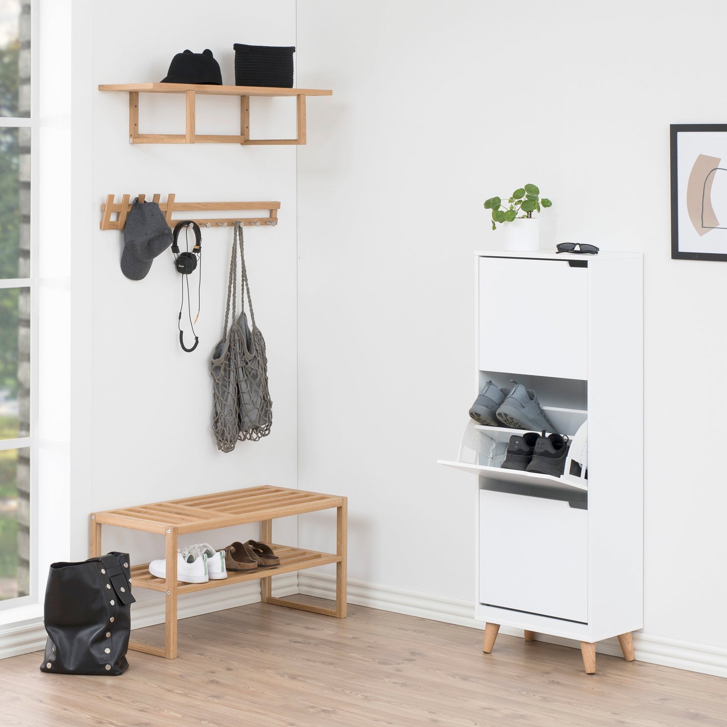 Cote | Furniture Mitra Shoe Storage 3 Flip Down Doors - White Mitra, Shoe Storage 90A0000064082