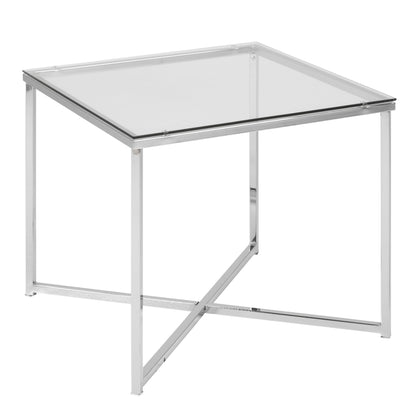 Cote | Furniture Cross Side Table, Square Glass Top - Chrome Cross, Side Tables 90A0000066494