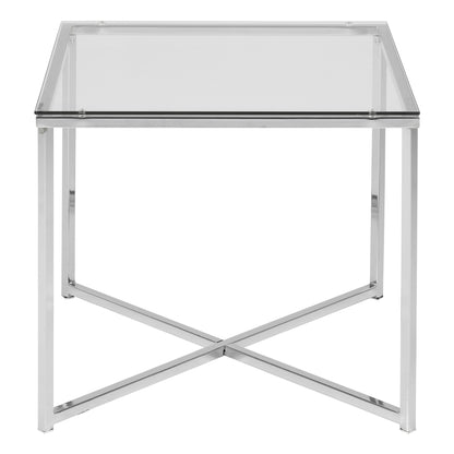 Cote | Furniture Cross Side Table, Square Glass Top - Chrome Cross, Side Tables 90A0000066494