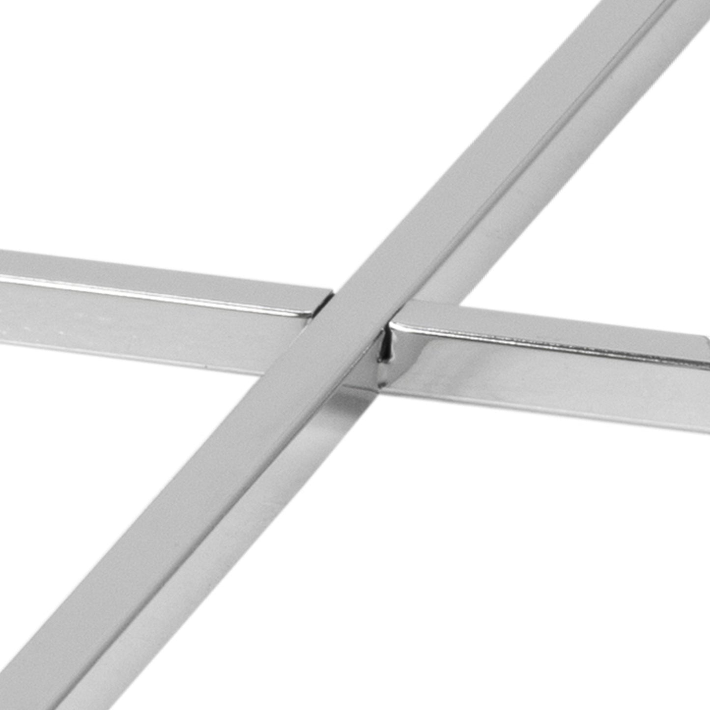 Cote | Furniture Cross Side Table, Round with Glass Top - Chrome Cross, Side Tables 90A0000066496