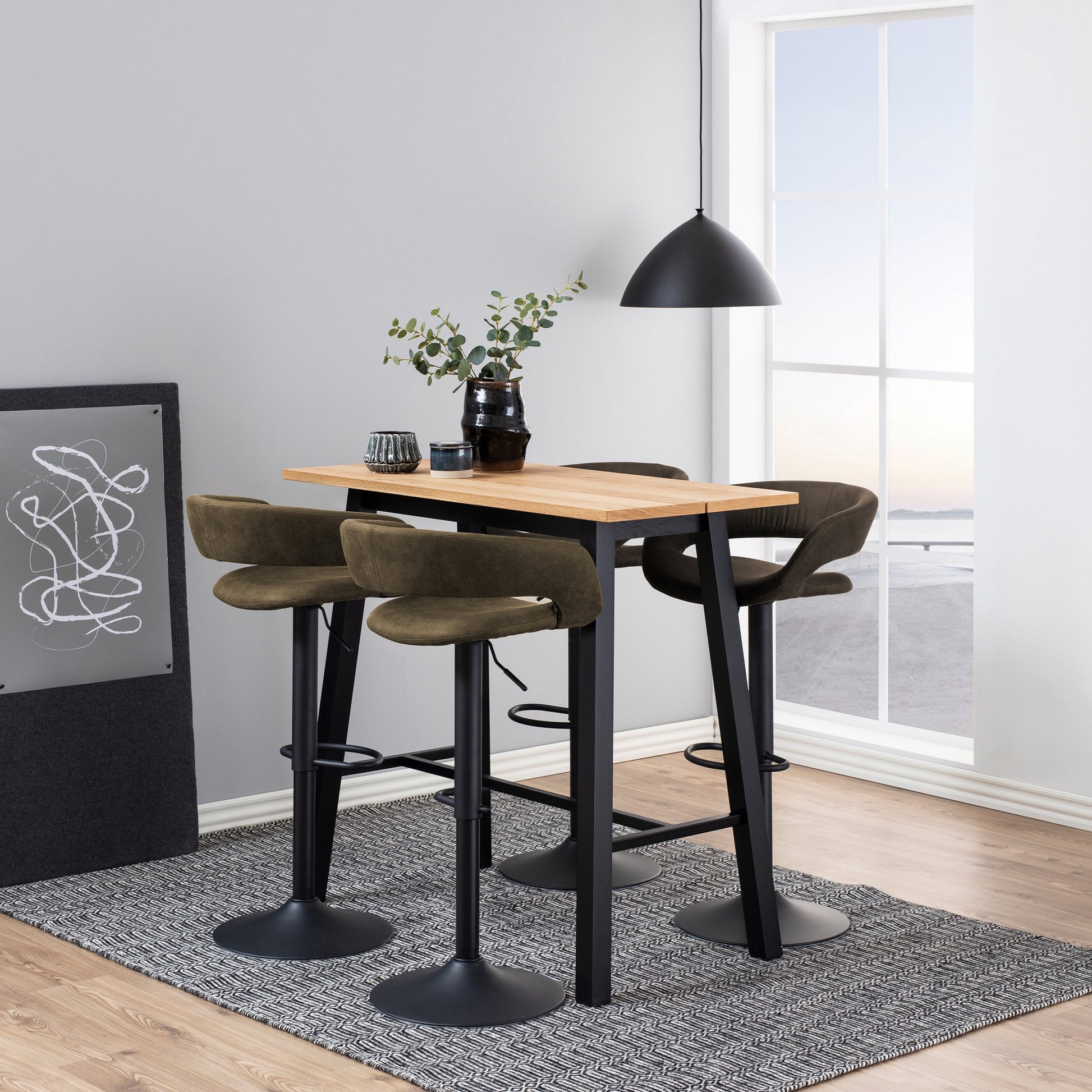 Cote | Furniture Chara Bar Table - Black & Oak Chara, Bar Tables 90A0000075078