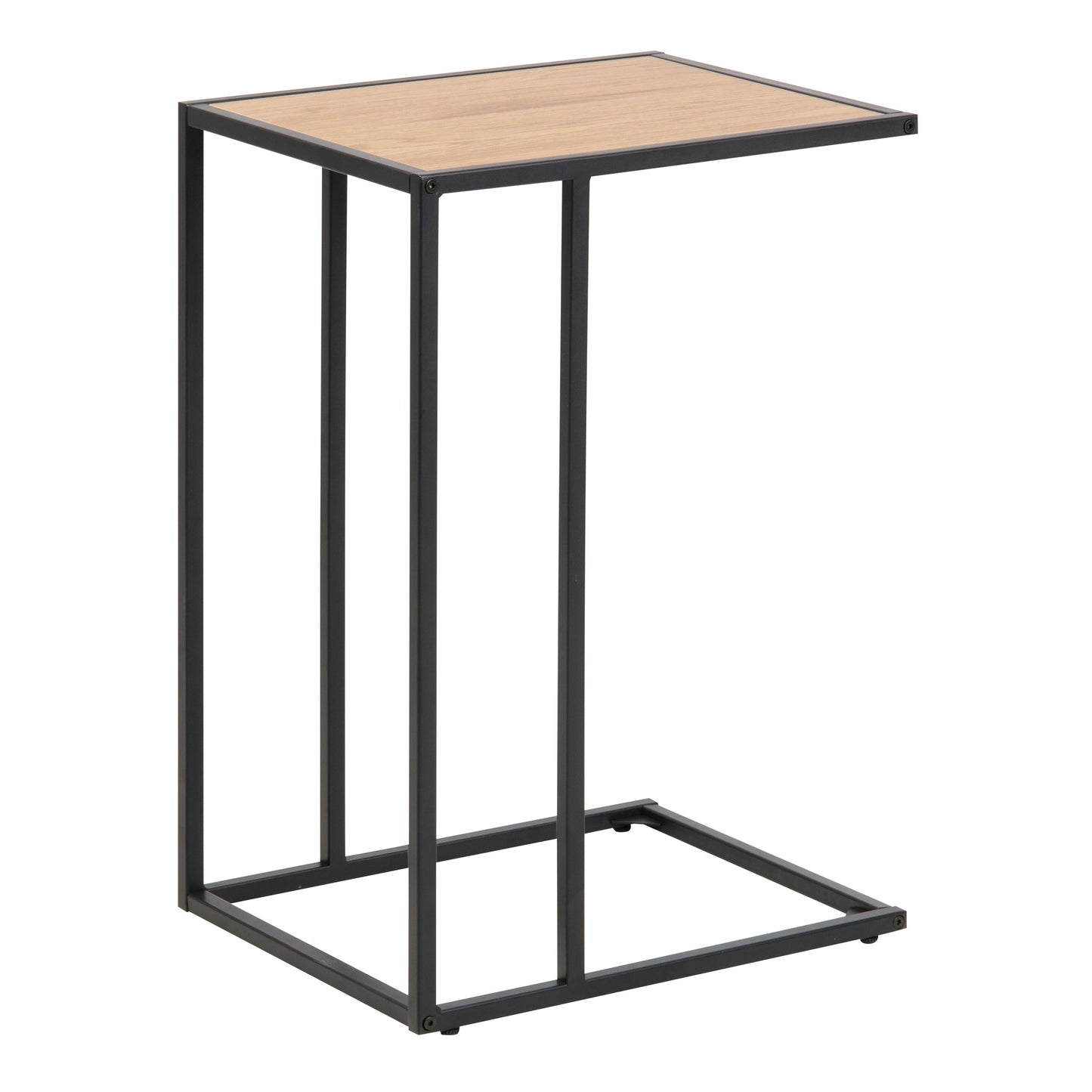 Cote | Furniture Seaford Side Table, Metal Frame with Oak Top - Black Seaford, Side Tables 90A0000079386