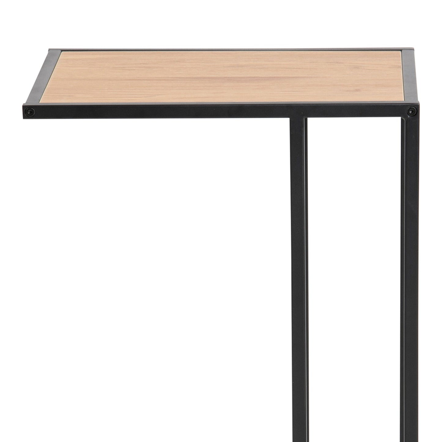 Cote | Furniture Seaford Side Table, Metal Frame with Oak Top - Black Seaford, Side Tables 90A0000079386