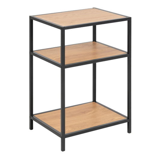 Cote | Furniture Seaford Bedside Table, Metal Frame with 2 Oak Shelves - Black  Seaford, Bedside Tables 90A0000079387