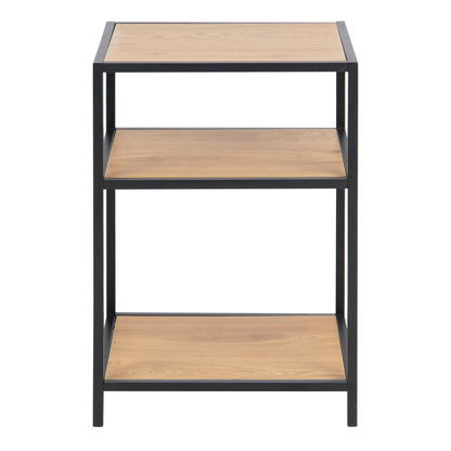 Cote | Furniture Seaford Bedside Table, Metal Frame with 2 Oak Shelves - Black  Seaford, Bedside Tables 90A0000079387