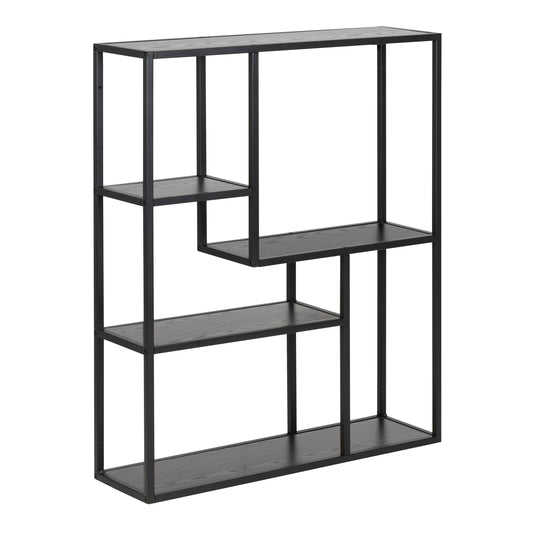 Cote | Furniture Seaford Wall Shelf, Metal Frame with 3 Additional Black Shelves - Black  Seaford, Shelving 90A0000080885