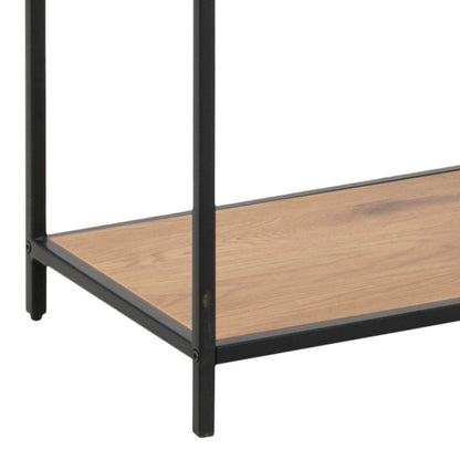 Cote | Furniture Seaford Bookcase, Asymmetrical Metal Frame with 5 Oak Shelves - Black Seaford, Bookcases 90A0000081311