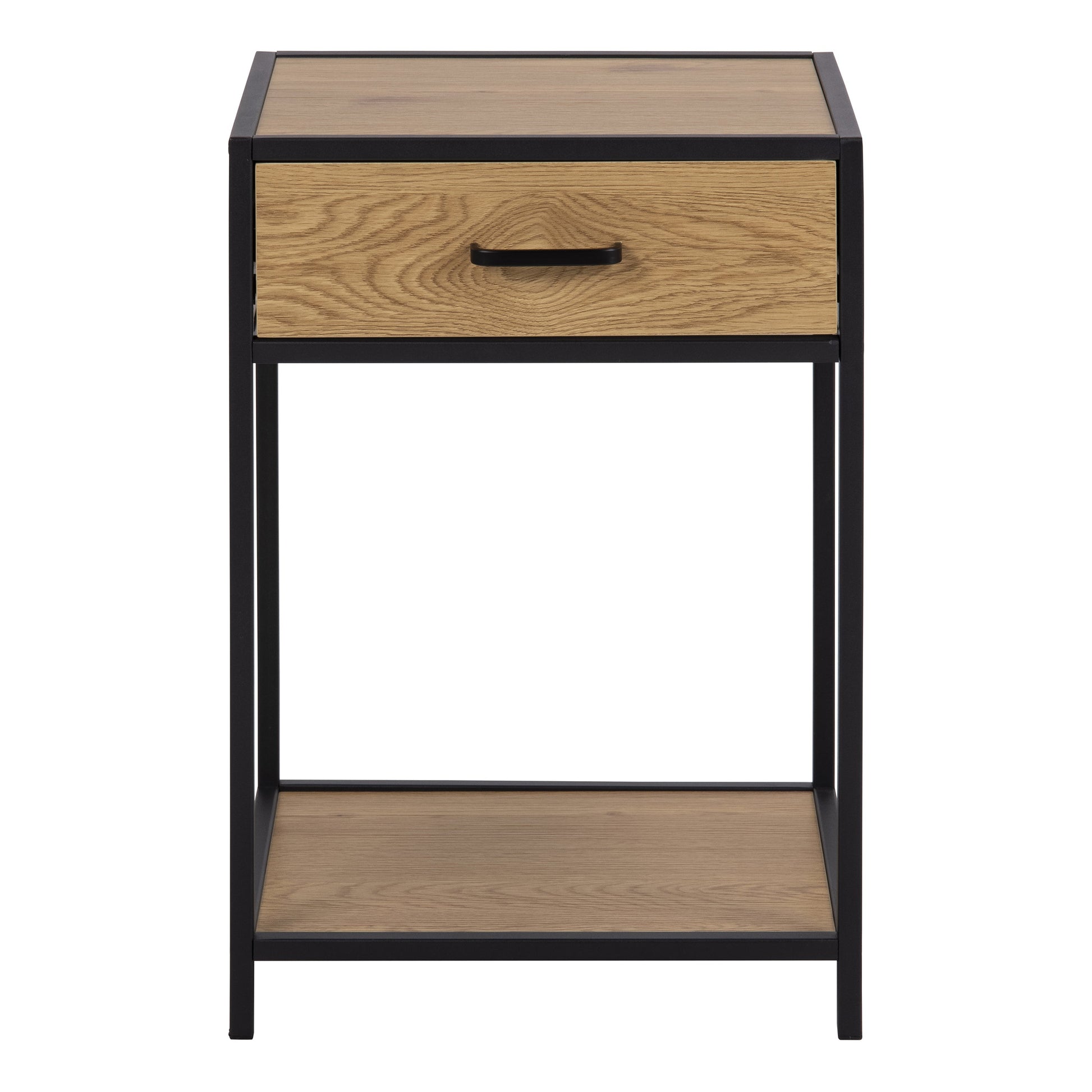 Cote | Furniture Seaford Bedside Table with 1 Drawer - Black & Oak Seaford, Bedside Tables 90A0000081317