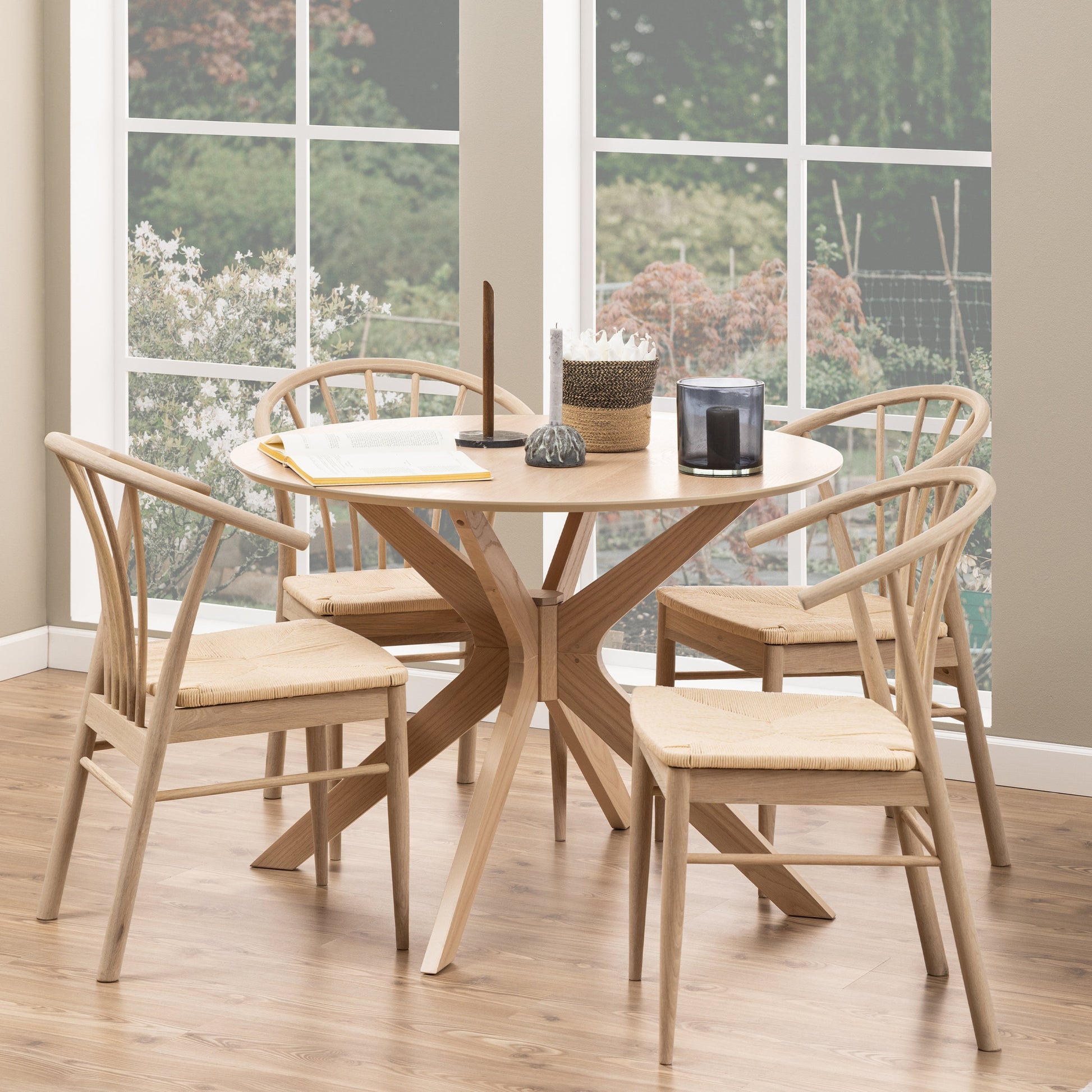 Cote | Furniture Cassandra Dining Chairs with Armrests - White Oak (Set of 2) Cassandra, Dining Chairs 90A0000081422