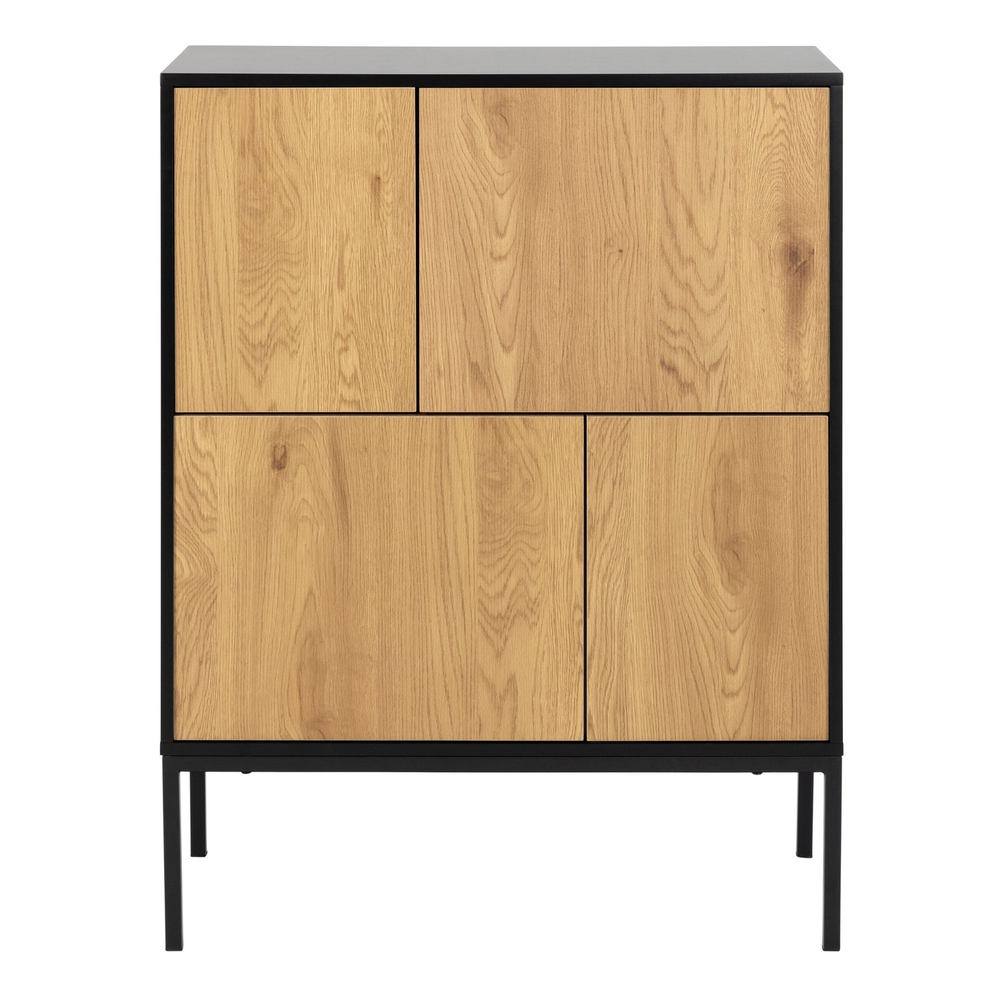 Cote | Furniture Seaford Sideboard, 4 Door - Black & Oak Seaford, Sideboards 90A0000081685