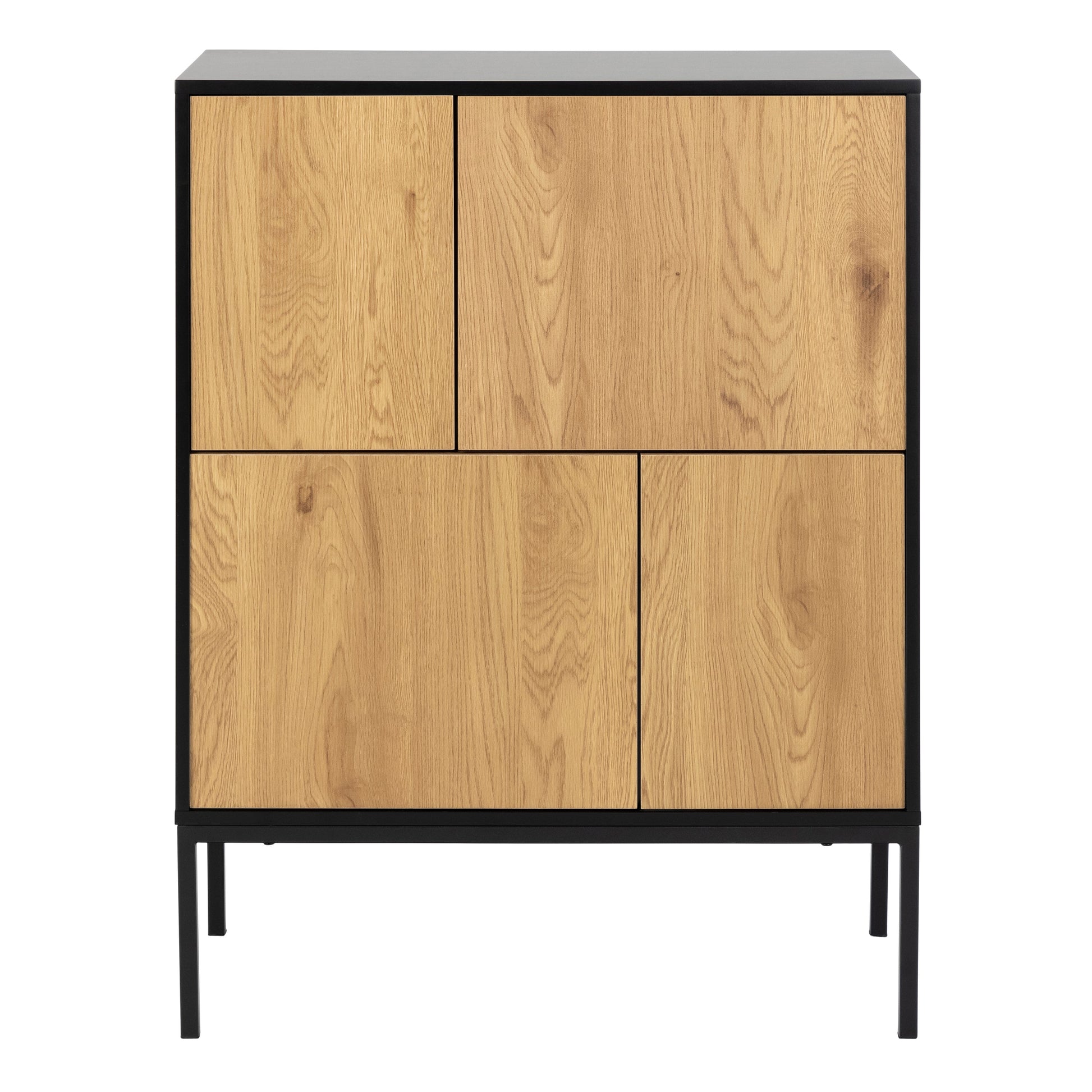 Cote | Furniture Seaford Sideboard, 4 Door - Black & Oak Seaford, Sideboards 90A0000081685