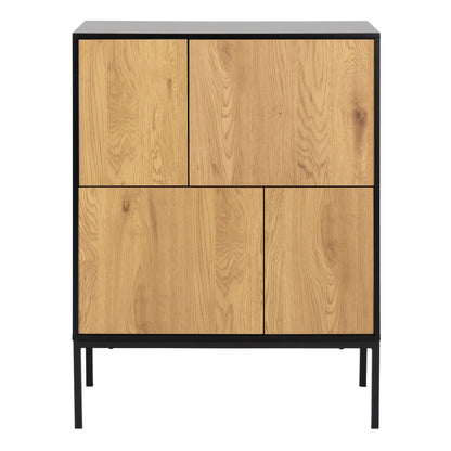 Cote | Furniture Seaford Sideboard, 4 Door - Black & Oak Seaford, Sideboards 90A0000081685