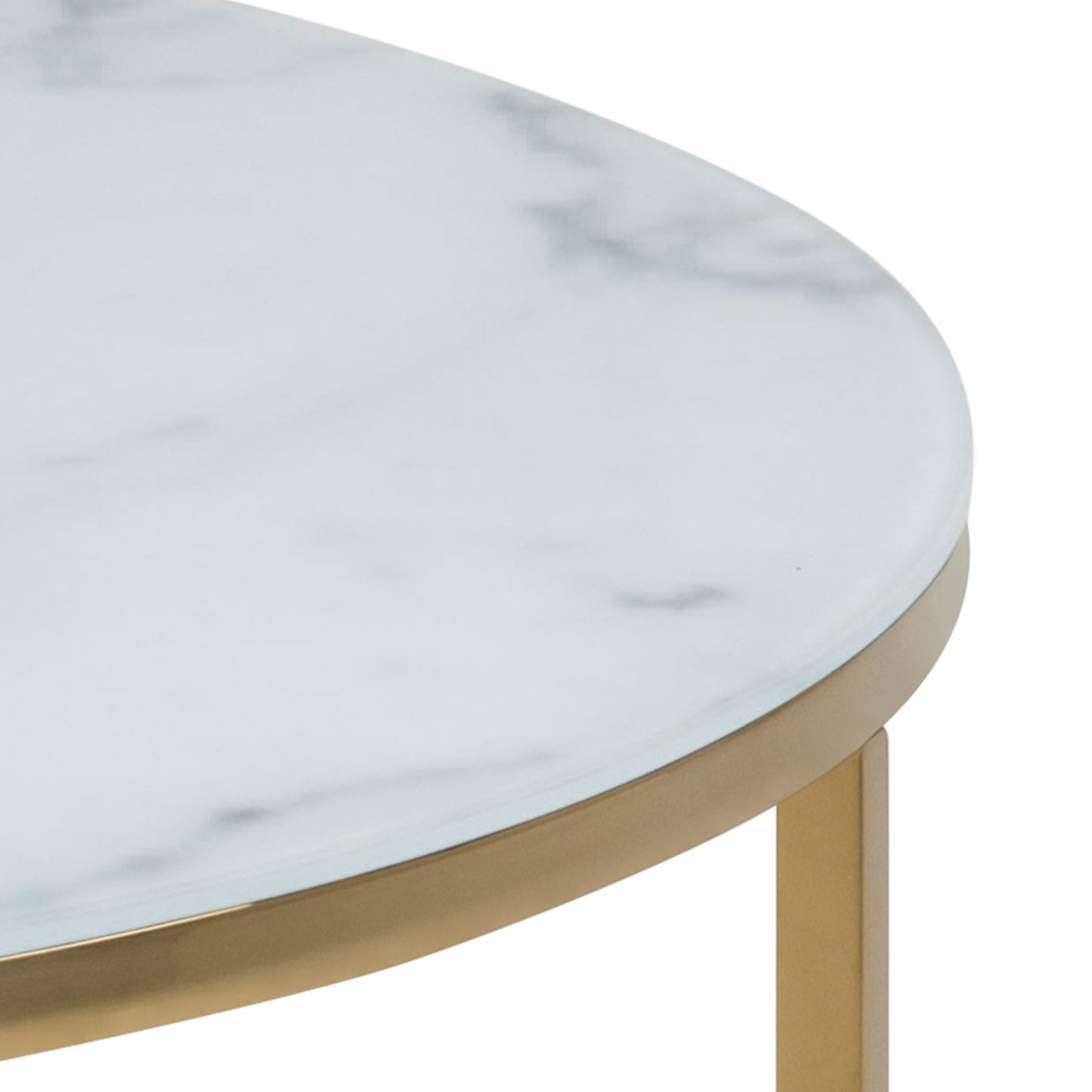 Cote | Furniture Alisma Coffee Table, Round with Marble Effect Glass Top - Gold Alisma, Coffee Tables 90A0000081694