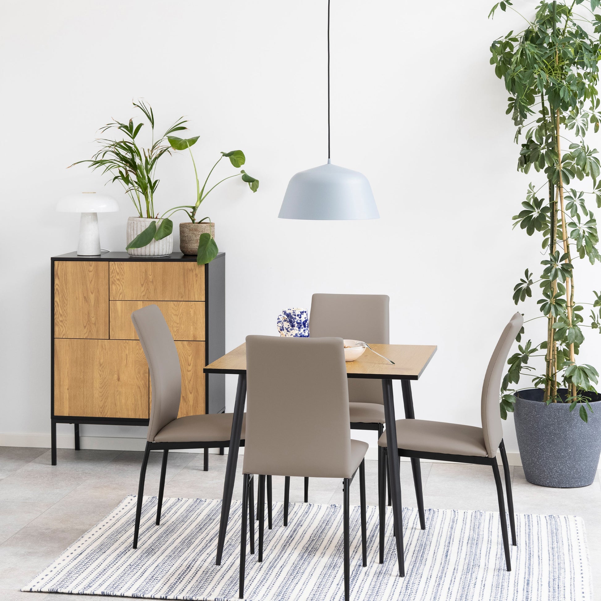 Cote | Furniture Seaford Sideboard, 3 Door + 2 Drawer - Black & Oak Seaford, Sideboards 90A0000083431