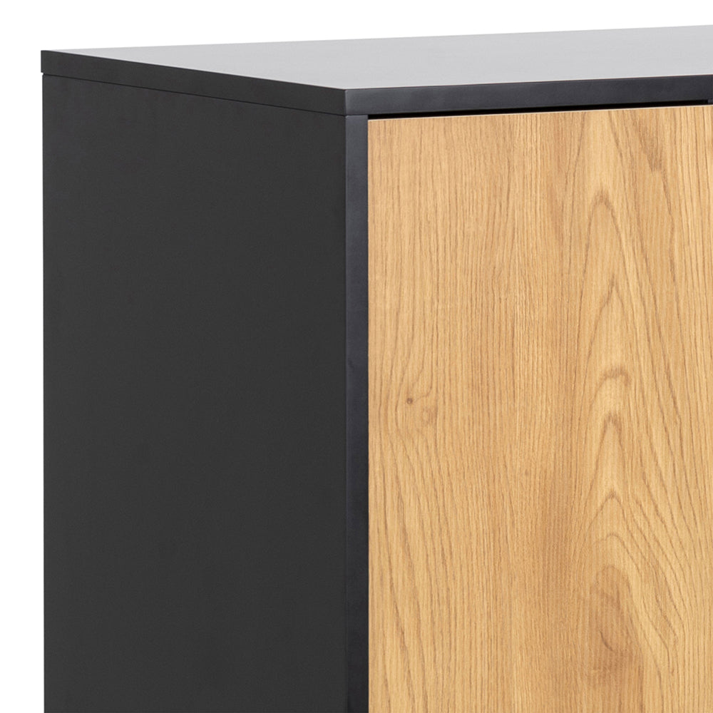 Cote | Furniture Seaford Sideboard, 3 Door + 2 Drawer - Black & Oak Seaford, Sideboards 90A0000083431