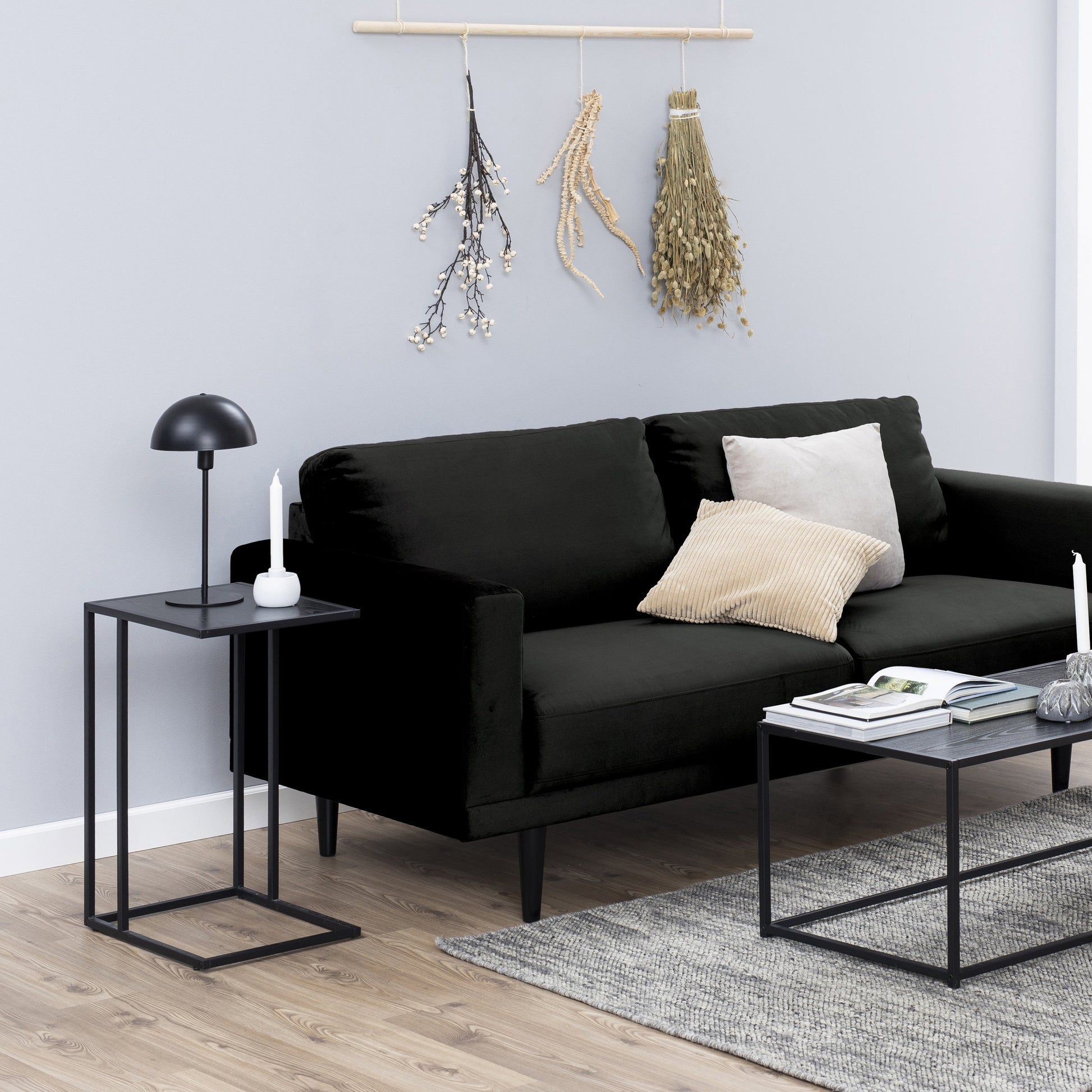 Cote | Furniture Seaford Side Table, Metal Frame with Black Top - Black Seaford, Side Tables 90A0000083603