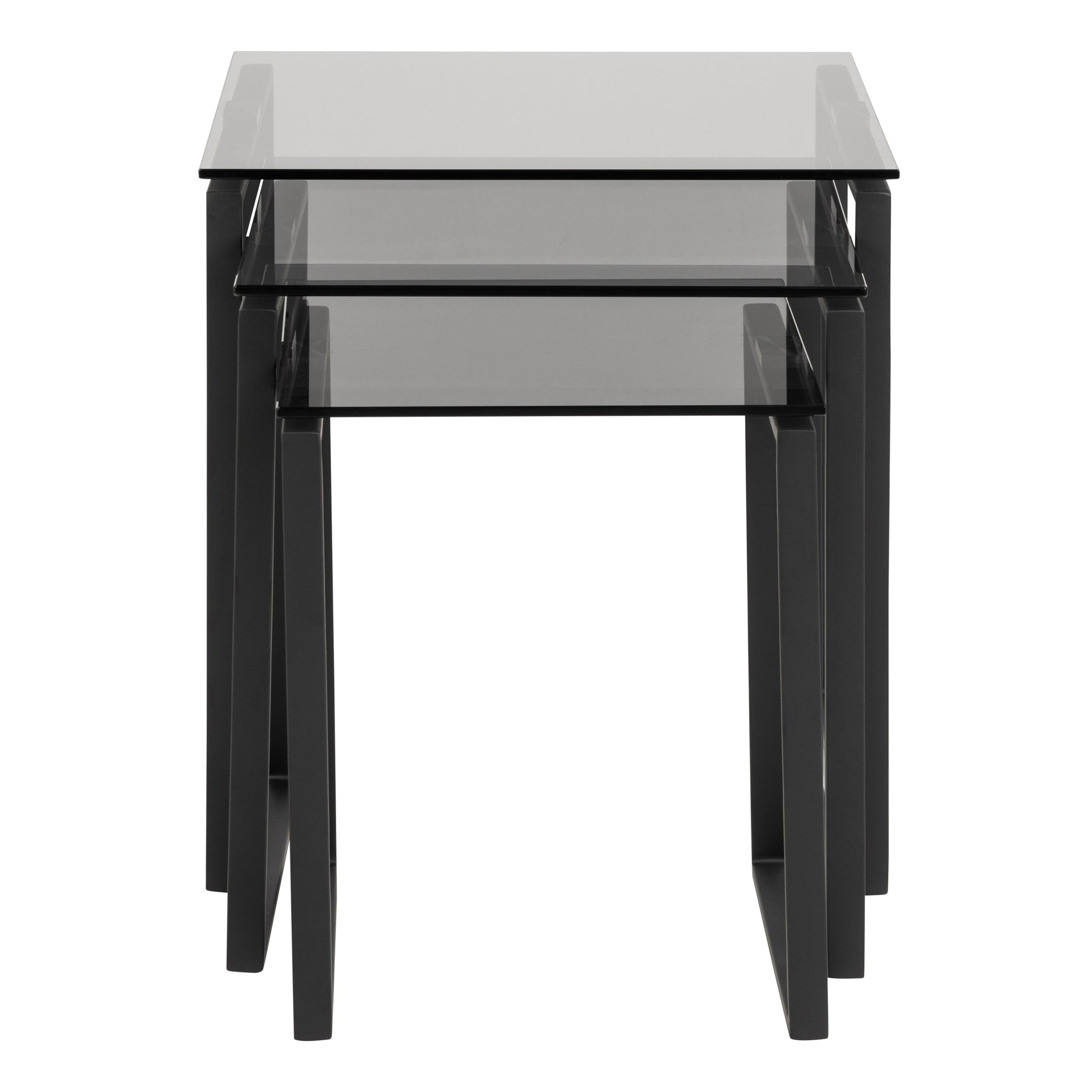 Cote | Furniture Katrine Nest of Tables with Smoked Glass Top - Black (Set of 3) Katrine, Nest of Tables 90A0000083625