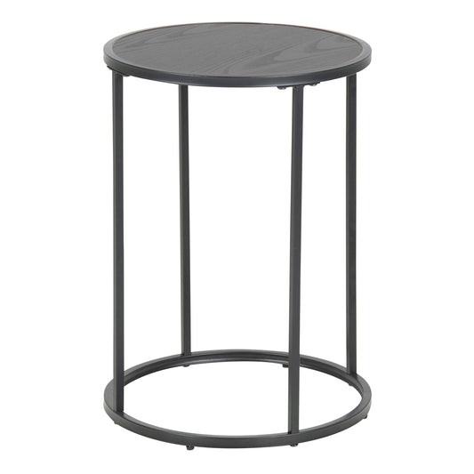 Cote | Furniture Seaford Side Table, Round Metal Frame with Black Top - Black Seaford, Side Tables 90A0000083647