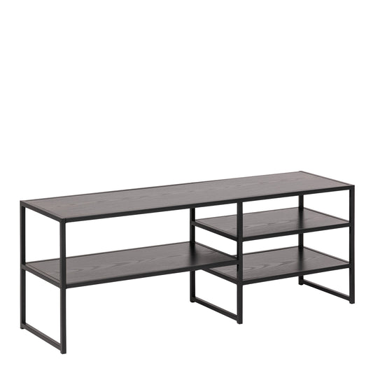 Cote | Furniture Seaford TV Unit, Open Metal Frame with 3 Black Shelves - Black Seaford, TV Stands 90A0000084628