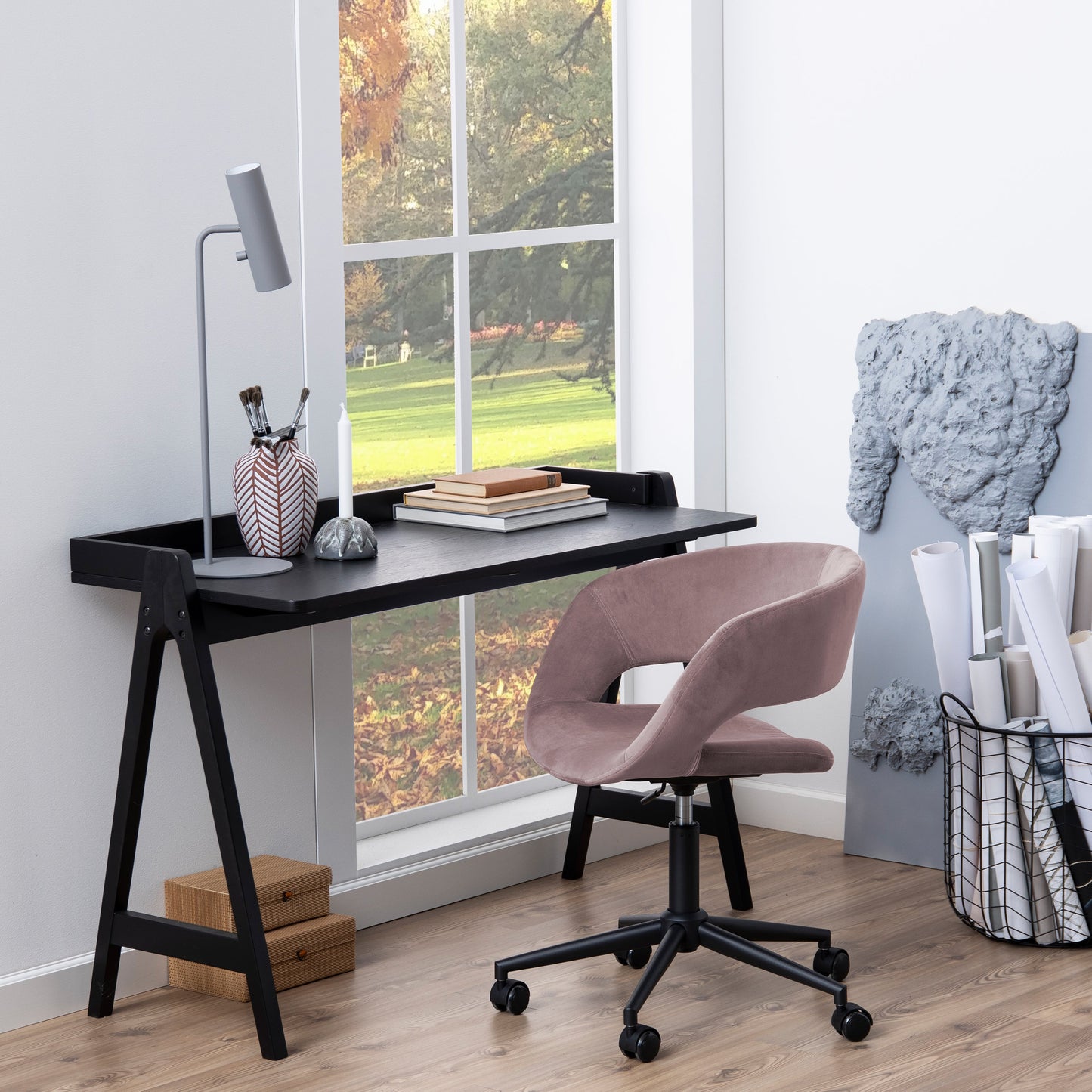 Cote | Furniture Miso Office Desk - Black Miso, Dressing Tables & Desks 90A0000085597