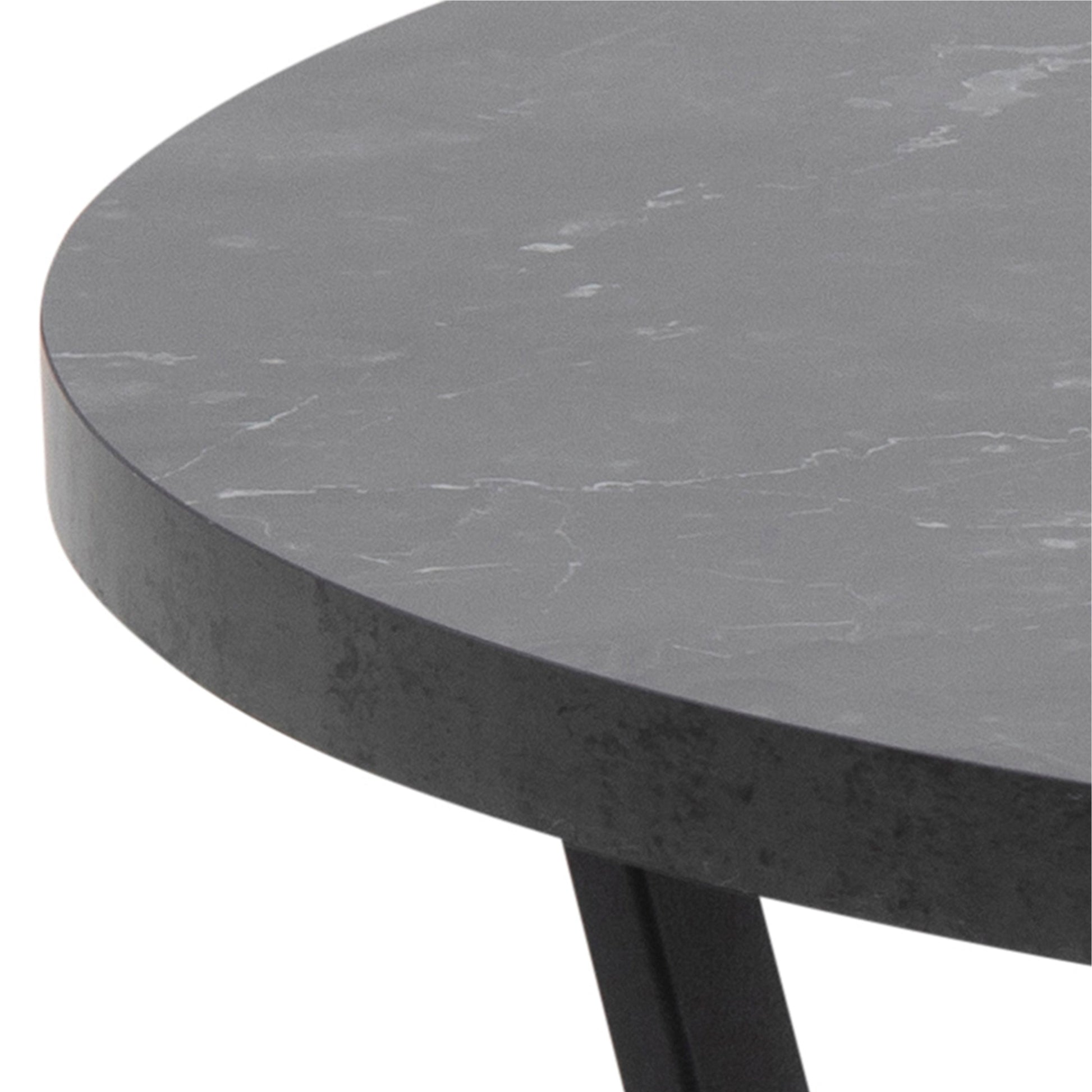 Cote | Furniture Amble Coffee Table, Round with Black Marble Top - Black Legs Amble, Coffee Tables 90A0000085723